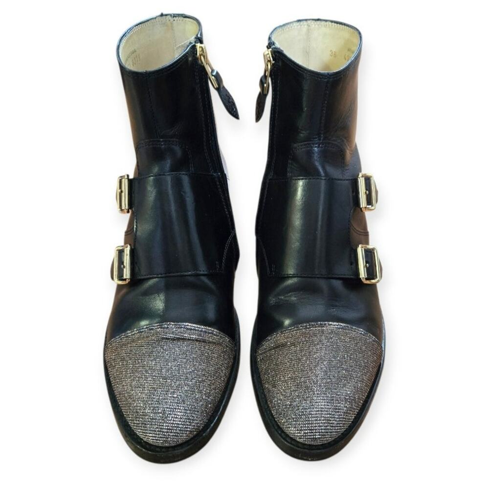 The Office of Angela Scott Mr. Dean Double Monk Strap Boot Black EU 38 US 8 - Picture 3 of 9